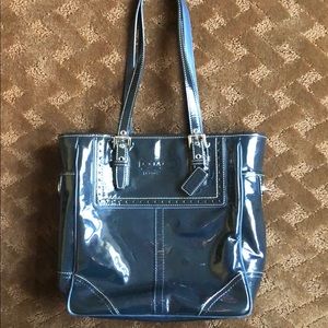 Coach patent leather navy purse